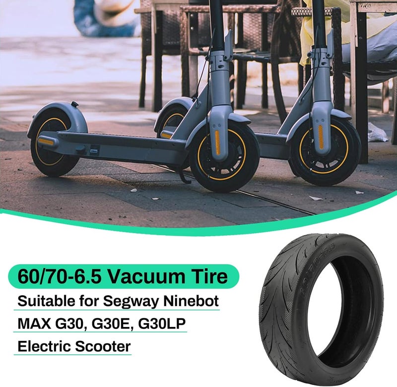 ESCKW 60/70-6.5 Sscooter Tire Tubeless Tires Compatible for Segway Ninebot Max G30/G30E/G30LP Electric Scooter Wheels Tire Replacement Rubber Tires 60/70-6.5 Anti-Slip Vacuum Tire - Image 5